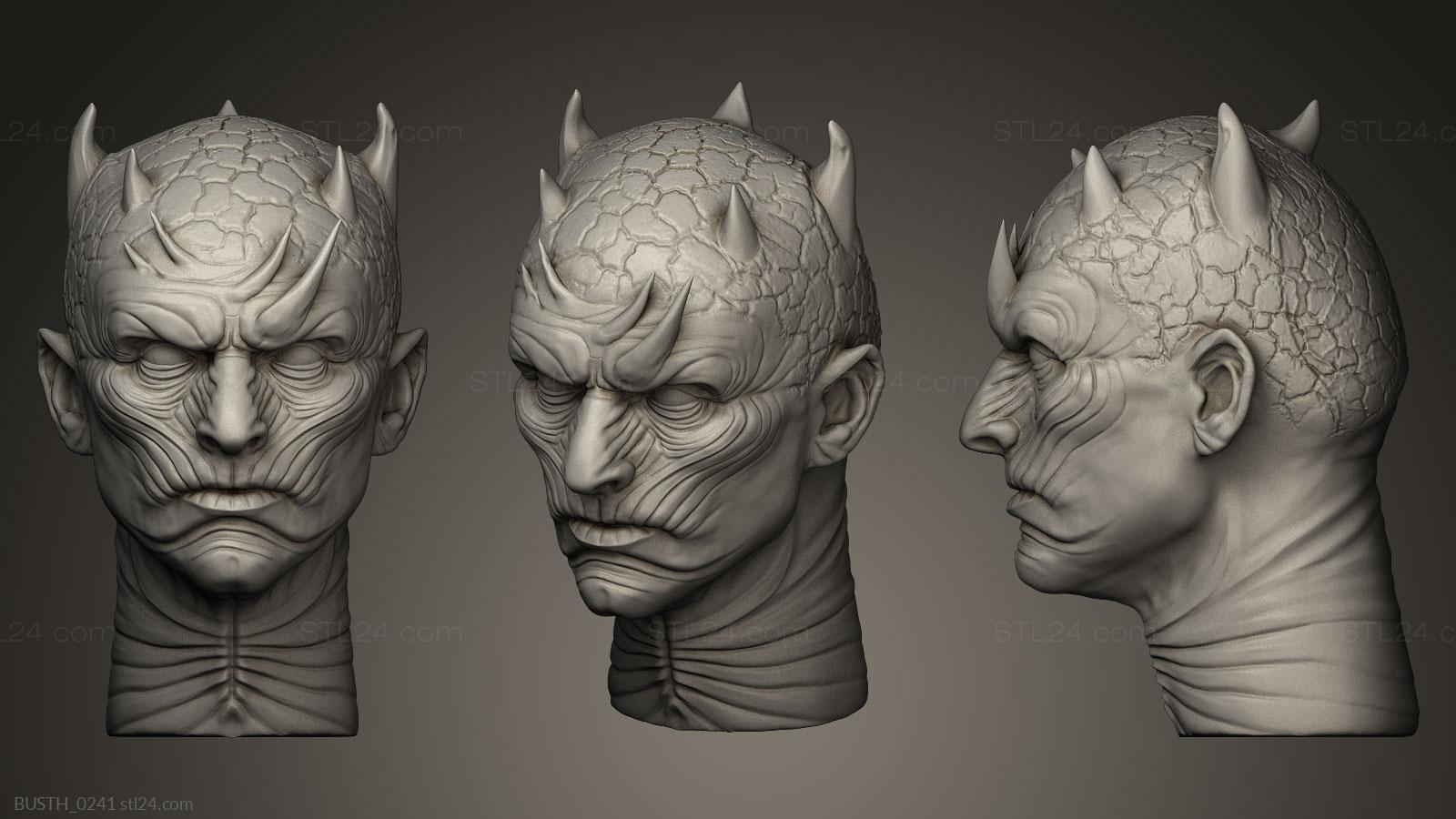 Бюсты монстры и герои (Голова Короля Ночи, BUSTH_0241) 3D модель для ЧПУ станка